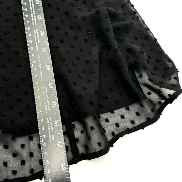 ASOS Design Size 0 Black Mini Dress Sheer Long Sleeves Lined Corset Swiss Dot - Picture 7 of 8